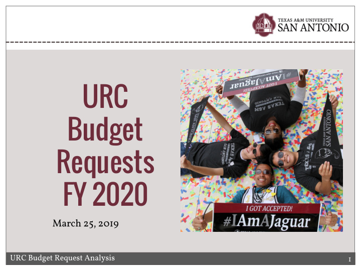 urc budget requests fy 2020
