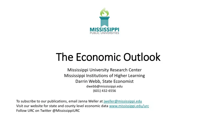 the economic outlook