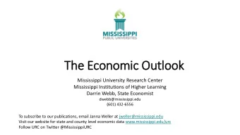 The Economic Outlook  Mississippi University Research Center  Mississippi Institutions of Higher