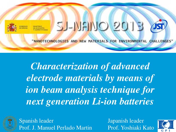 characterization of advanced electrode materials by means