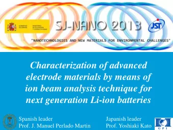 Characterization of advanced  electrode materials by means of  ion beam analysis technique for