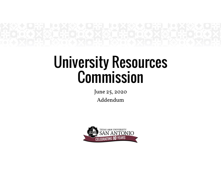 university resources commission