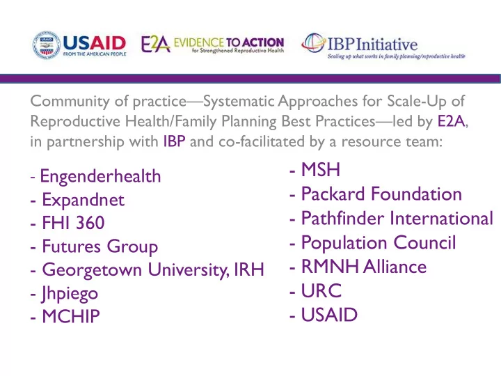 fhi 360 population council futures group rmnh alliance