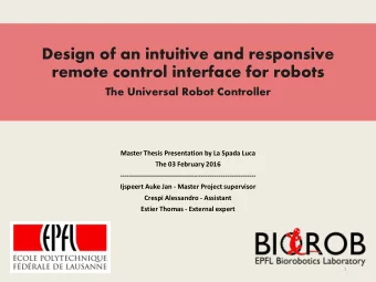 remote control interface for robots  The Universal Robot Controller  Master Thesis Presentation by