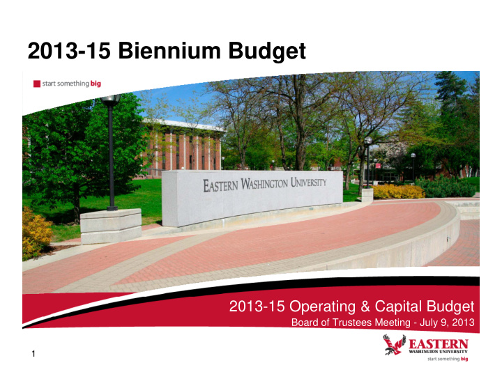 2013 15 biennium budget
