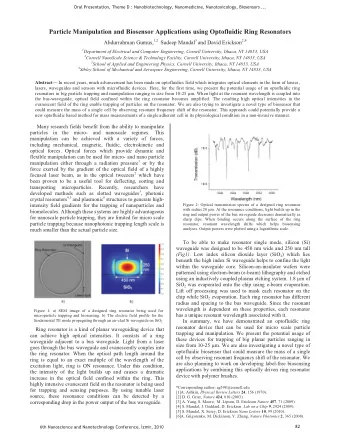 Particle Manipulation and Biosensor Applications using Optofluidic Ring Resonators Abdurrahman