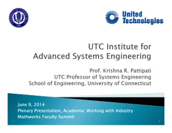 June  June 9,  9, 2014  2014  Plena  Plenary Presenta  y Presentati  tion, Academ  , Academia: