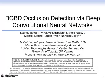 RGBD Occlusion Detection via Deep  Convolutional Neural Networks Soumik Sarkar 1,2 , Vivek