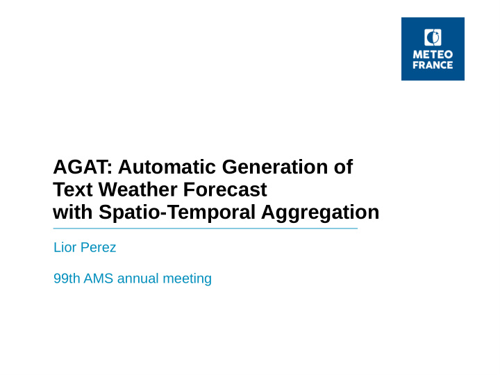 agat automatic generation of text weather forecast with