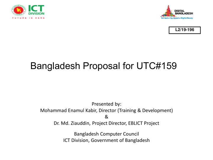 bangladesh proposal for utc 159