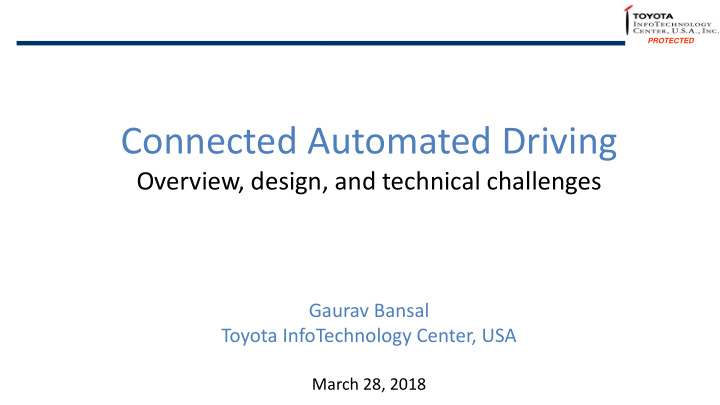 connected automated driving