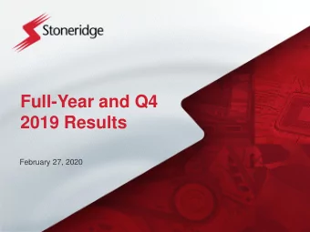 Full-Year and Q4  2019 Results  February 27, 2020  Forward-Looking Statements  Statements in this