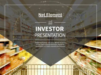 INVESTOR  PRESENTATION  Global technology and value-added solutions  group that supports electronic