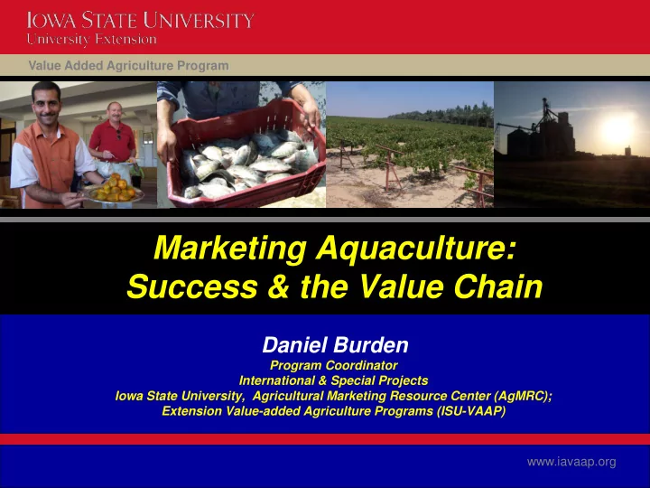marketing aquaculture success the value chain