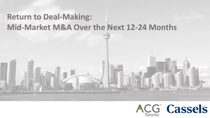return to deal making