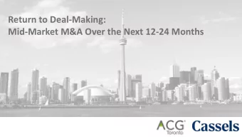 Return to Deal-Making:  Mid-Market M&amp;A Over the Next 12-24 Months  DEALSOURCE NORTH  ONLINE