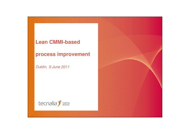 lean cmmi based process improvement