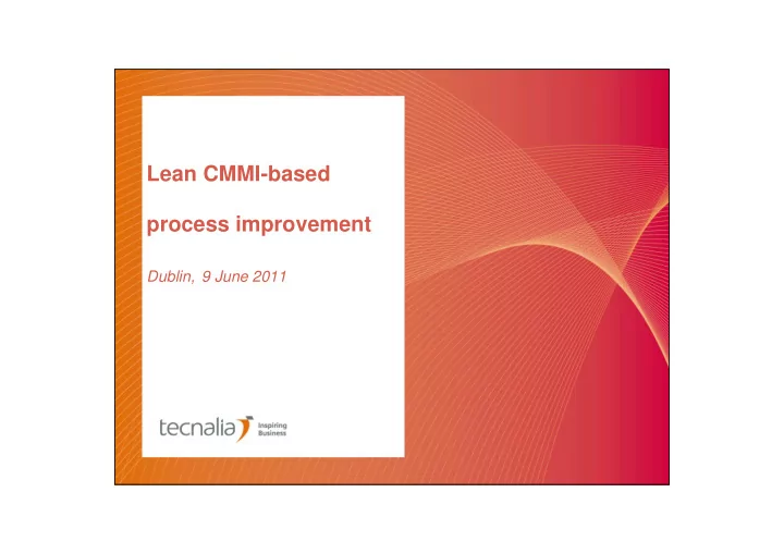 lean cmmi based process improvement