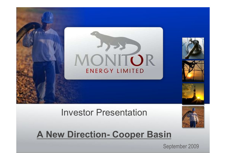 investor presentation a new direction cooper basin