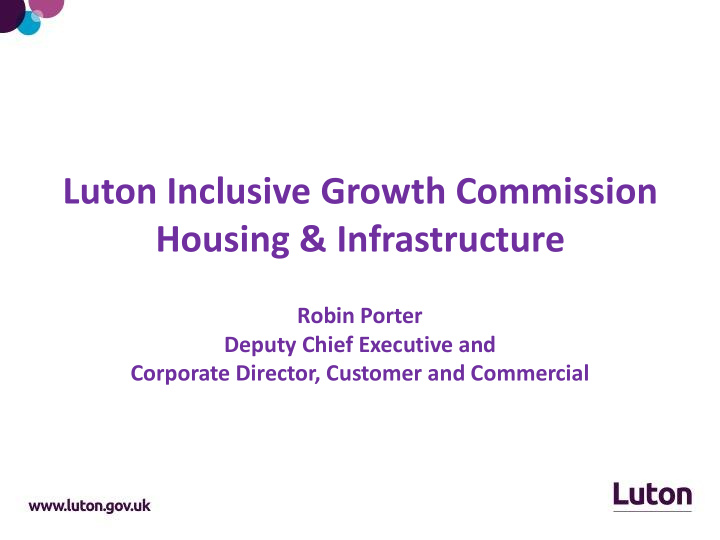 luton inclusive growth commission housing infrastructure