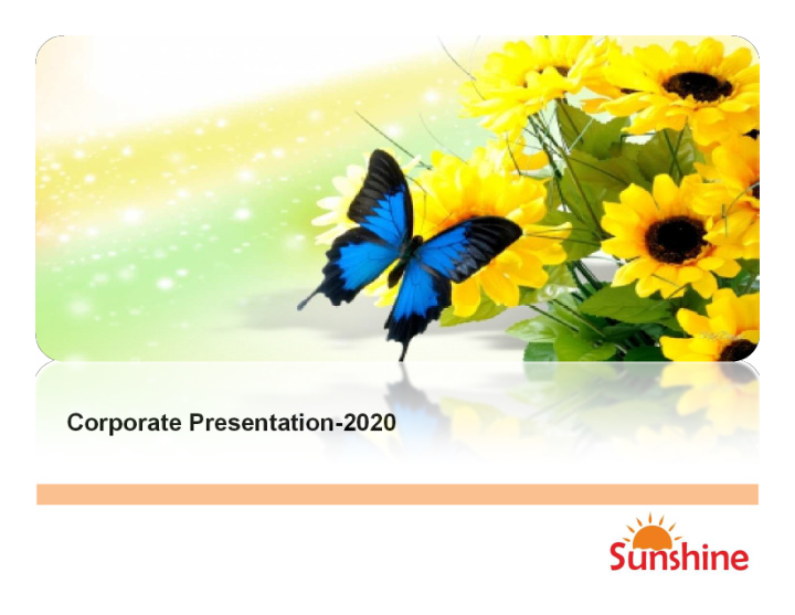 corporate presentation 2020 about sunshine