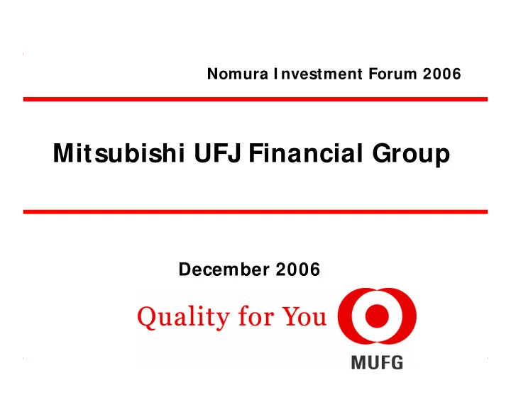 mitsubishi ufj financial group