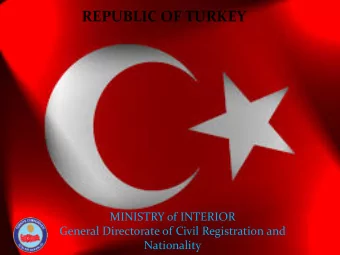 REPUBLIC OF TURKEY  PERSONEL DURUMU : MERKEZ  PERSONEL DURUMU : MERKEZ  MINISTRY of INTERIOR