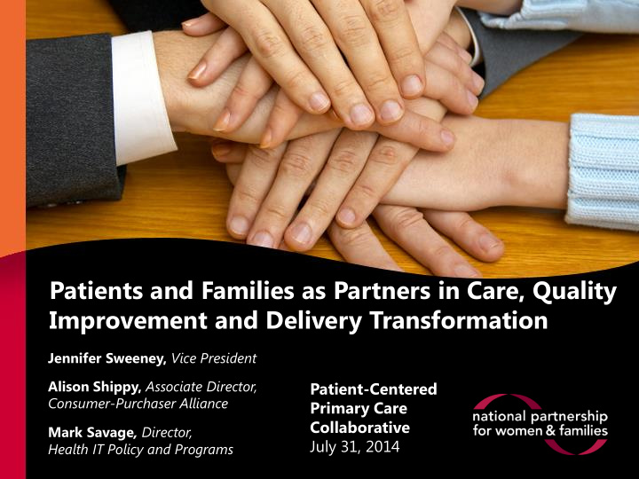 patients and families as partners in care quality