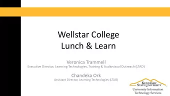 Lunch &amp; Learn  Veronica Trammell  Executive Director, Learning Technologies, Training &amp;