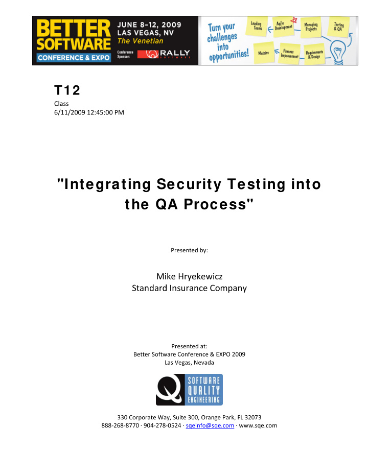 integrating security testing into the qa process