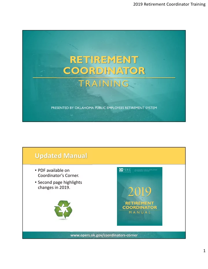 retirement coordinator