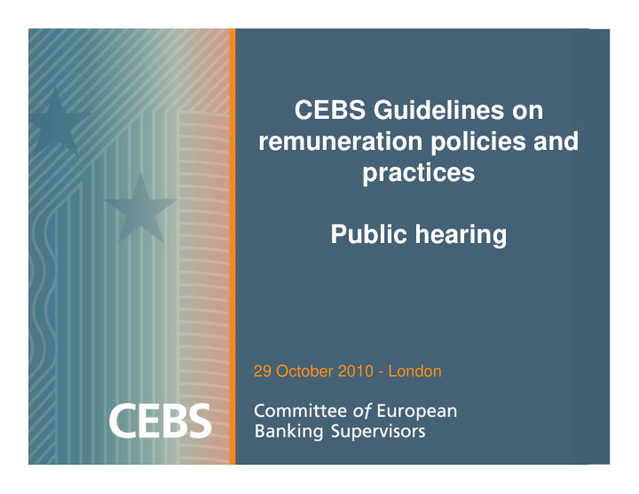 cebs guidelines on remuneration policies and practices
