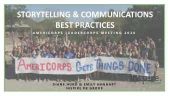BEST PRACTICES  A M E R I C O R P S  L E A D E R C O R P S  M E E T I N G  2 0 2 0  D I A N E  H U