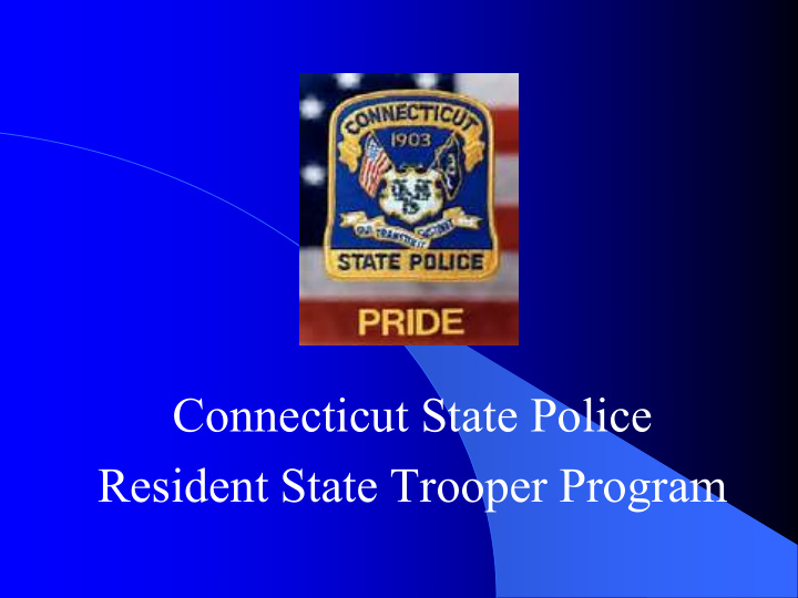 connecticut state police resident state trooper program
