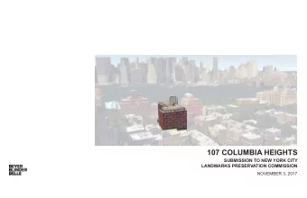 107 COLUMBIA HEIGHTS  SUBMISSION TO NEW YORK CITY  LANDMARKS PRESERVATION COMMISSION  NOVEMBER 3,