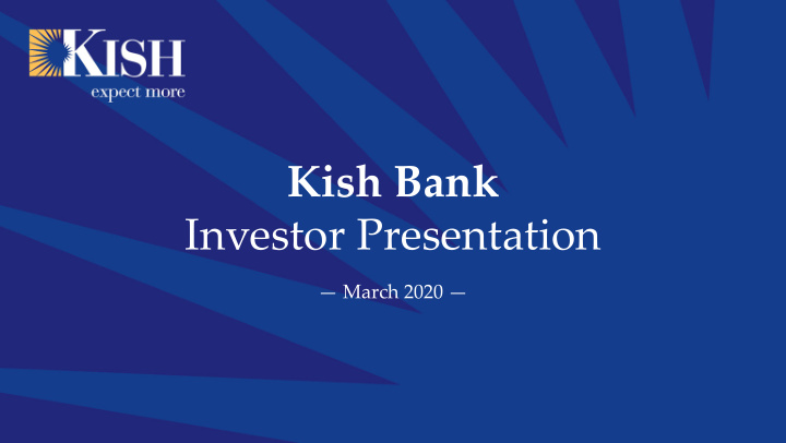 kish bank investor presentation