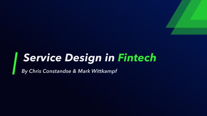 service design in fintech