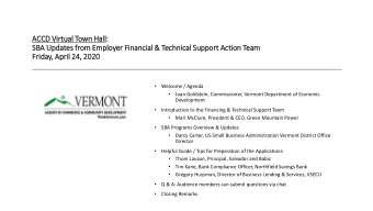 AC  ACCD  CD V  Virtual T  Town H  Hall:  SBA  A Updates f  from Em  Employer Fi  Financial &amp;