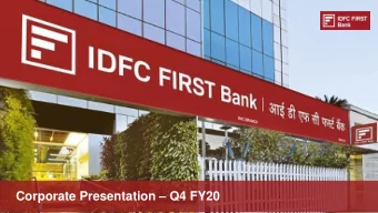 Corporate Presentation  Q4 FY20  Disclaimer  This presentation has been prepared by and is the