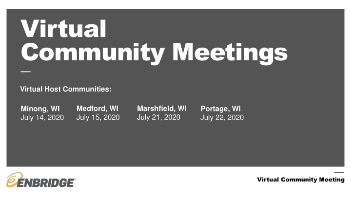 community meetings