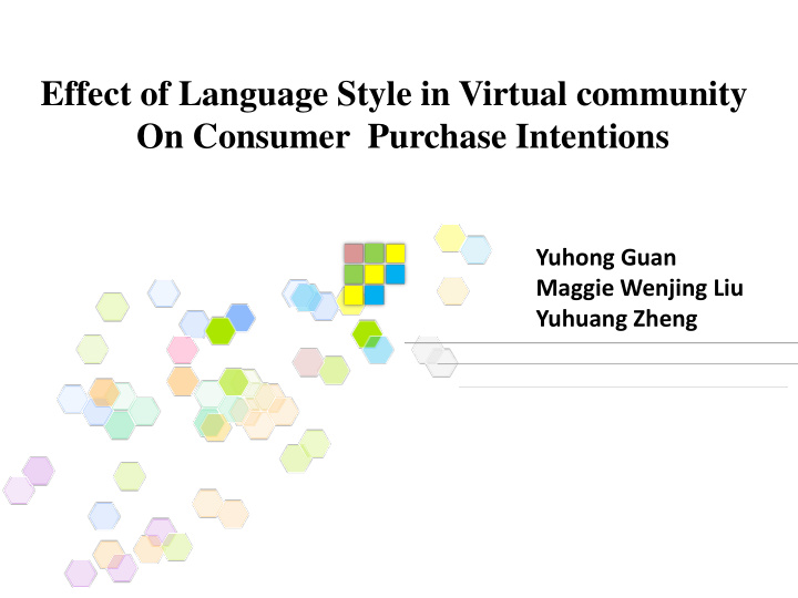 on consumer purchase intentions