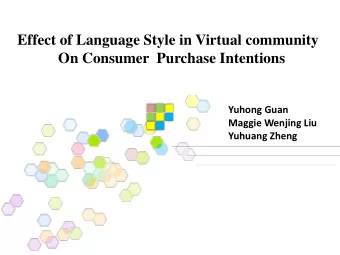 On Consumer  Purchase Intentions  Yuhong Guan  Maggie Wenjing Liu  Yuhuang Zheng  Tankertanker