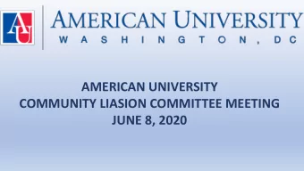 COMMUNITY LIASION COMMITTEE MEETING  JUNE 8, 2020  Off-Campus Student  Conduct  Update &amp;