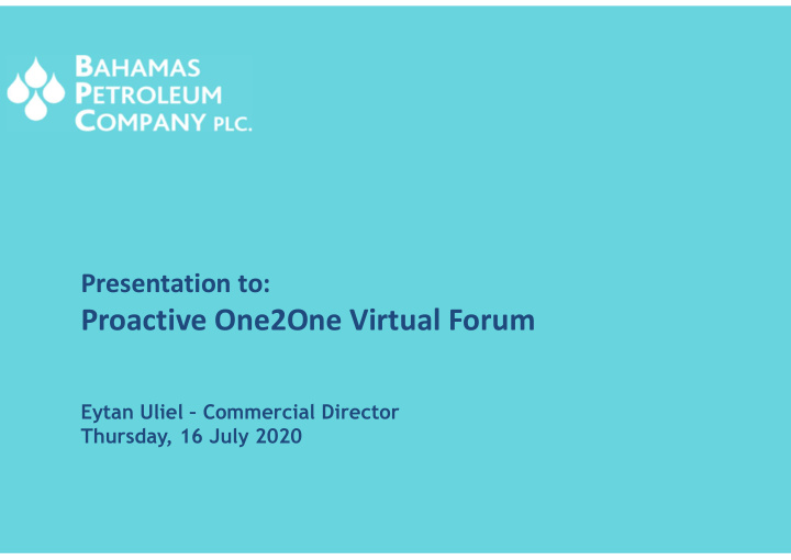proactive one2one virtual forum