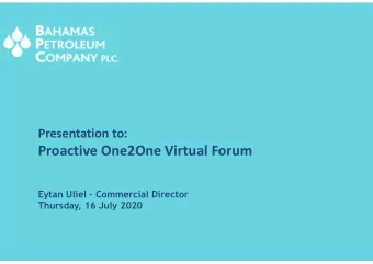 Proactive One2One Virtual Forum  Eytan Uliel  Commercial Director  Thursday, 16 July 2020