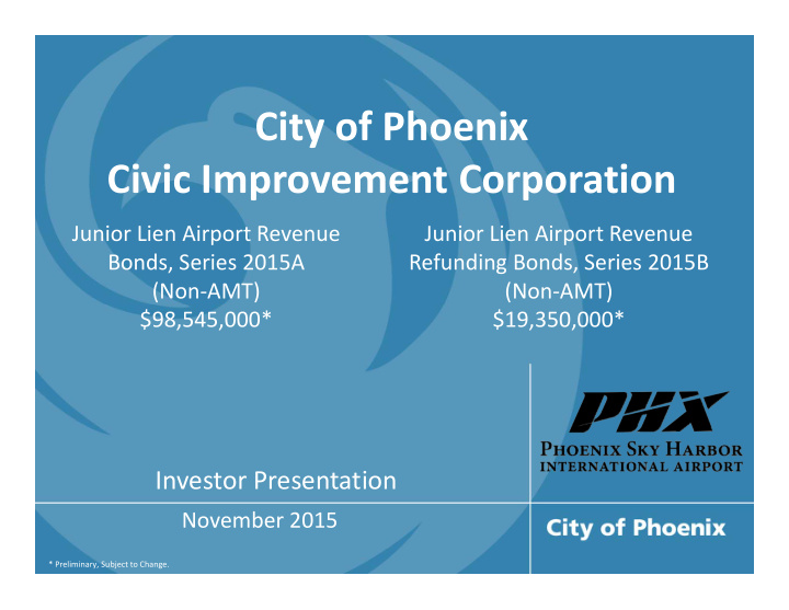 city of phoenix civic improvement corporation