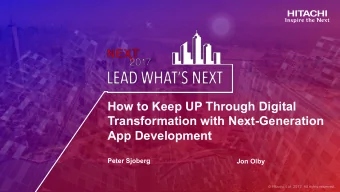 How to Keep UP Through Digital  Transformation with Next-Generation  App Development  Peter Sjoberg