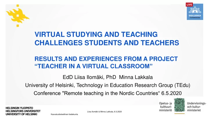 virtual studying and teaching