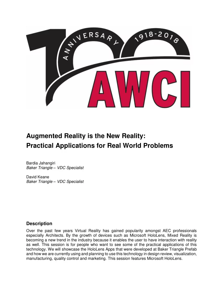 augmented reality is the new reality practical