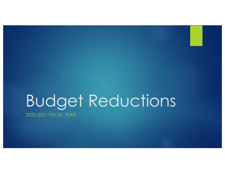 budget reductions